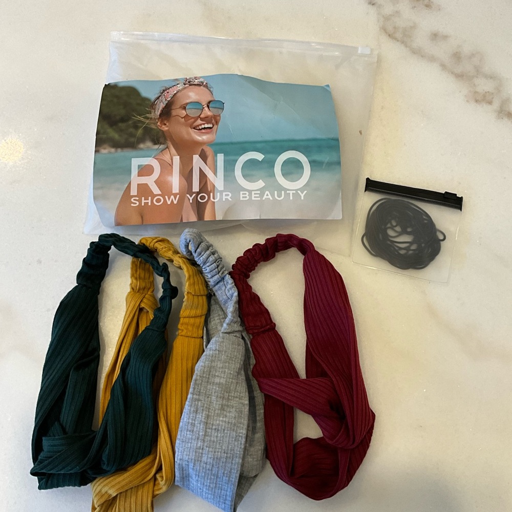 Headbands Rinco with hair ties set of 4 new